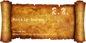 Rettig Norma névjegykártya